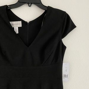 NWT Donna Morgan Black V-neck midi dress